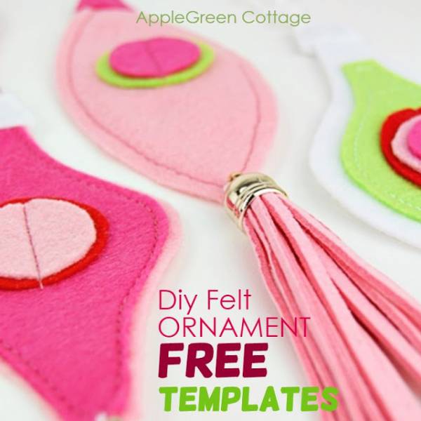 Free pattern: Mod felt ornaments for your Christmas tree