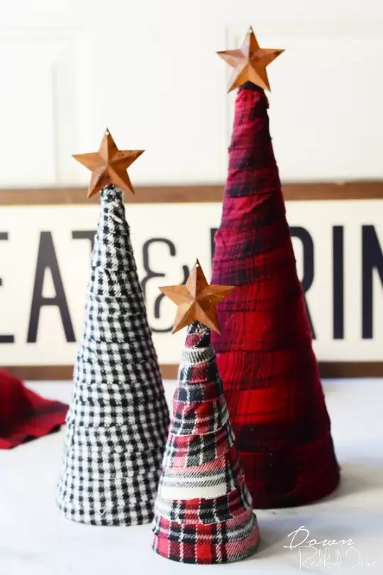 Tutorial: Scrap flannel trees