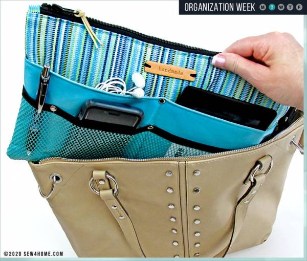 Sewing tutorial: Purse organizer with lots of pockets