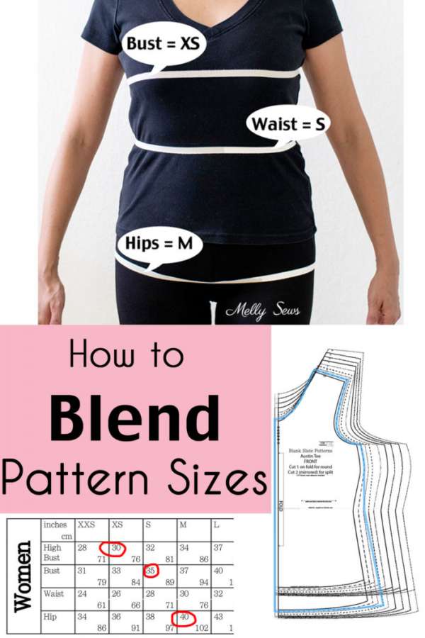 How to blend sewing pattern sizes to get a custom fit