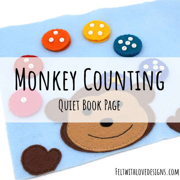 Monkey Counting Page for a Quiet Book - Free Sewing Pattern