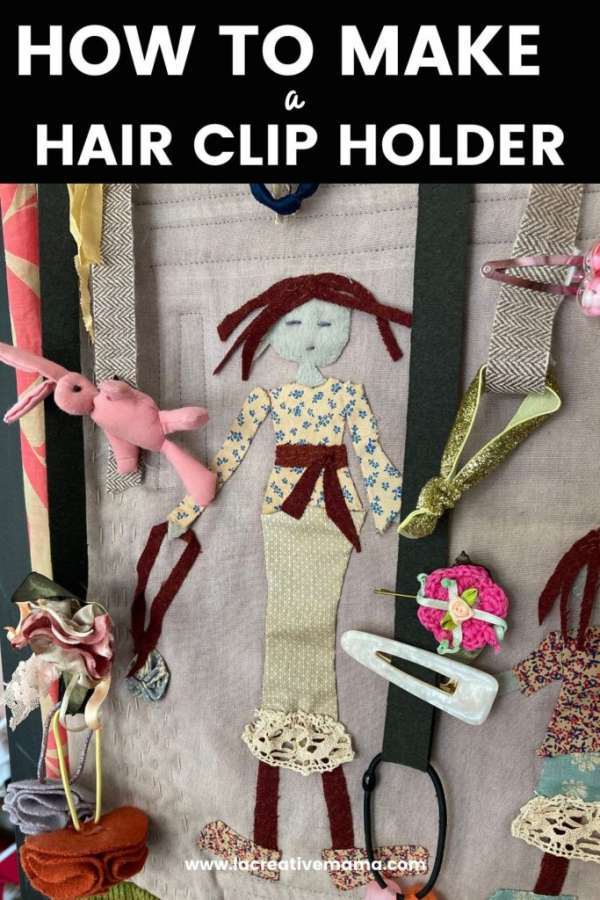 Fabric applique hair clip holder - DIY sewing tutorial