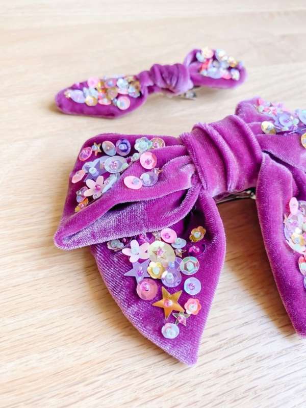 Beautiful Sequin Velvet Hairbow - DIY Sewing Tutorial