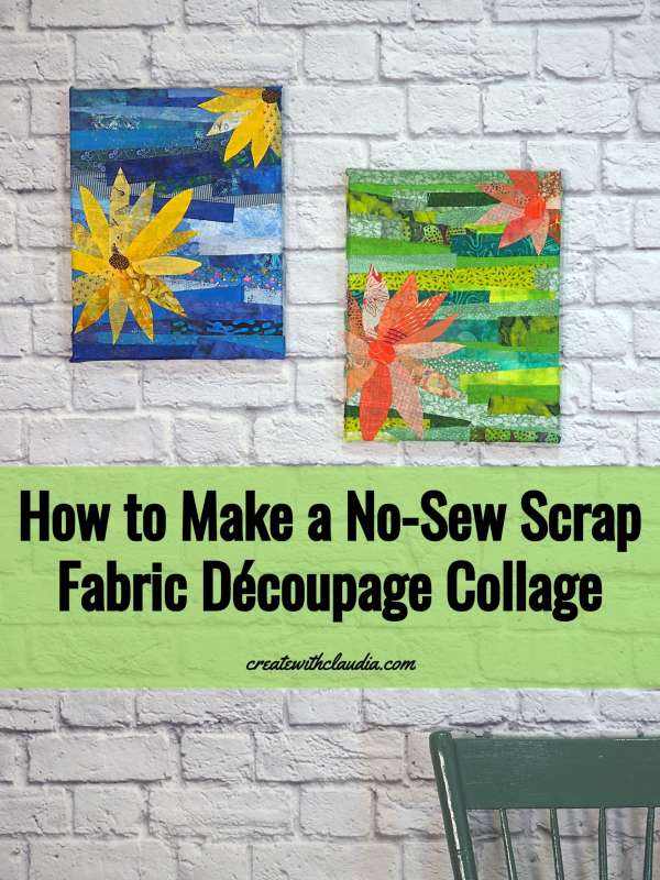 Scrap Fabric Decoupage Wall Art - DIY Tutorial