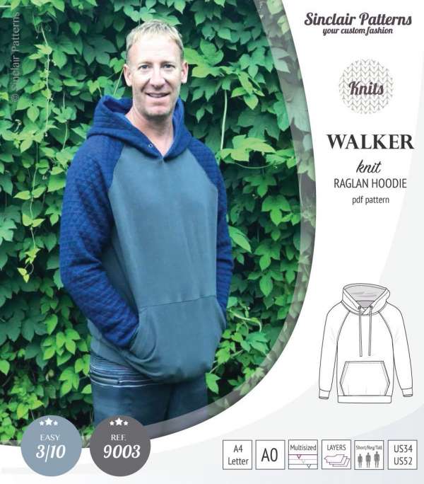 Sewing pattern – Raglan hoodie for men – Sewing