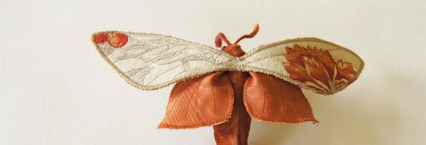 Textile Moth Sculpture from Fabric Scraps - Free Sewing Pattern