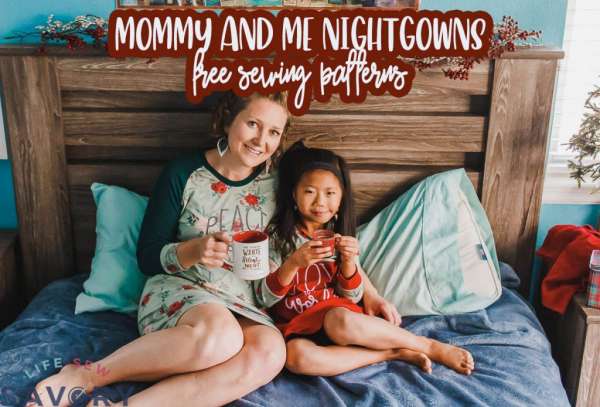 Mommy and Me Nightgowns for Christmas - Free Sewing Pattern