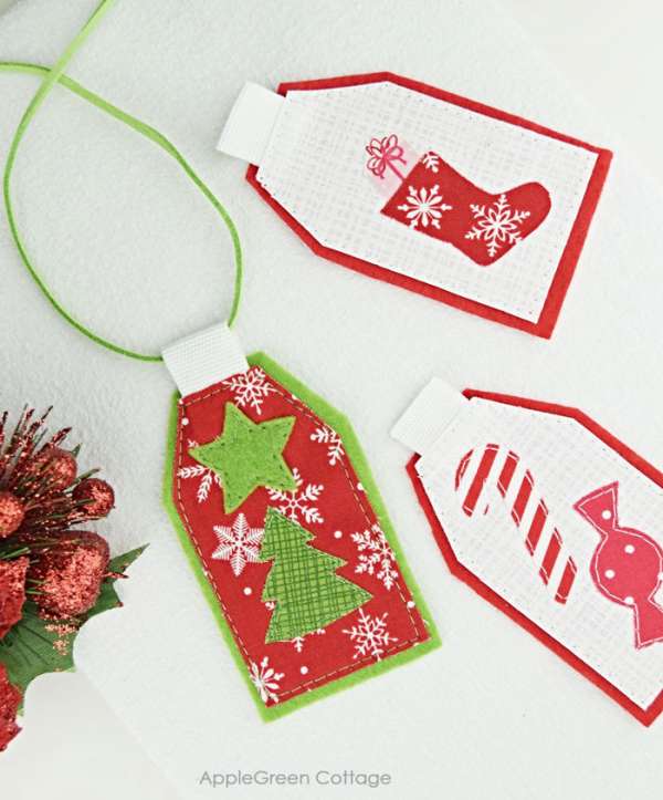 Reusable Fabric Gift Tags for Christmas - DIY Sewing Tutorial