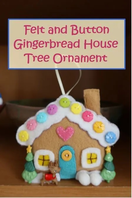 Felt Gingerbread House Christmas Ornament - Free Sewing Pattern