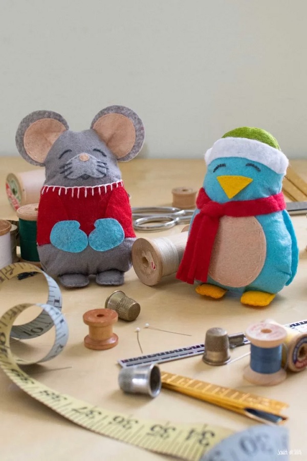 Pocket Mouse & Bird Softies - Free Sewing Pattern