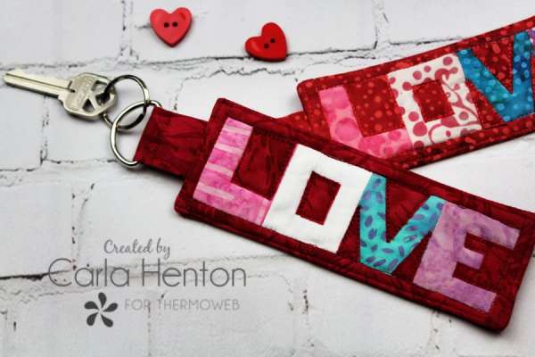 Quilted LOVE Key Fob - Free Sewing Pattern