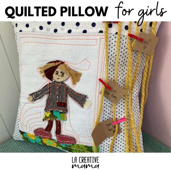 Quilted Pillow Cover with Girl Applique - DIY Sewing Tutorial