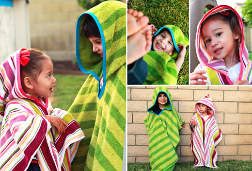 Hooded Towel Poncho for Kids - DIY Sewing Tutorial