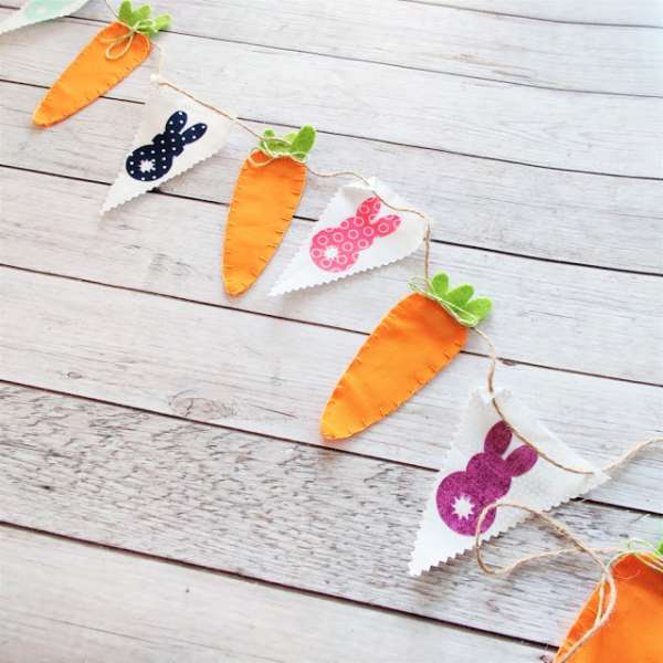 Carrot and Bunny Garland - Free Sewing Pattern