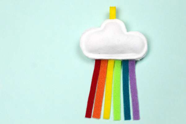 Rainbow Cloud Felt Cat Toy - Easy Sewing Tutorial