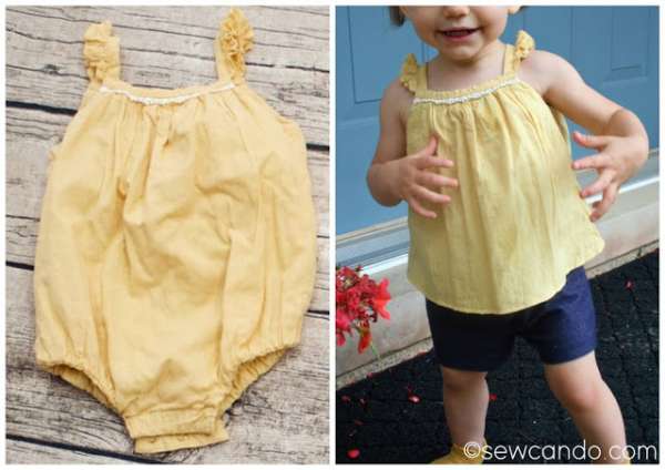 Baby Tank Top from an Outgrown Romper - DIY Sewing Tutorial