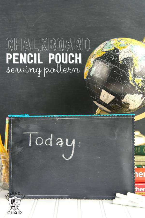 DIY Chalkboard Fabric Pencil Pouch - Easy Sewing Tutorial