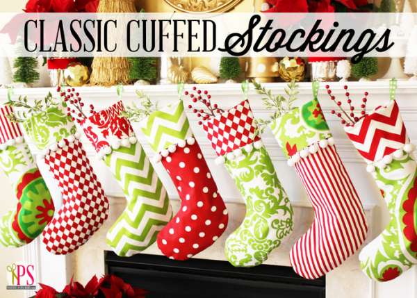 Classic Christmas Stocking with Cuff - Free Sewing Pattern