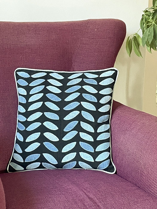 Upcycled Jeans Pillow with Leaf Design - Sewing Tutorial