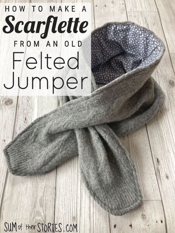 Upcycled Wool Scarflette DIY Sewing Tutorial