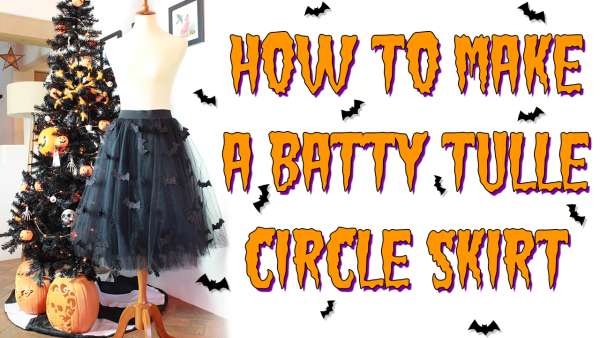 Halloween Bat Tulle Skirt DIY Sewing Tutorial