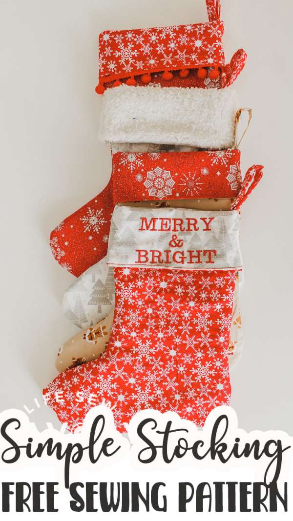 Simple Christmas Stocking - Free Sewing Pattern