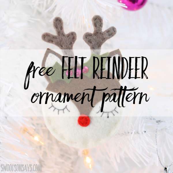 Felt Reindeer Christmas Ornament - Free Pattern