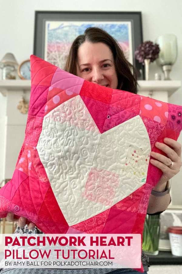 Patchwork Heart Throw Pillow Sewing Tutorial