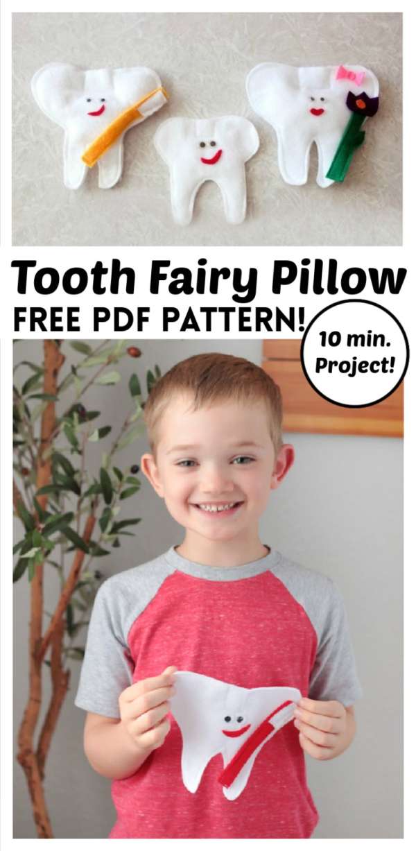 Easy Felt Tooth Fairy Pillow - Free Sewing Pattern