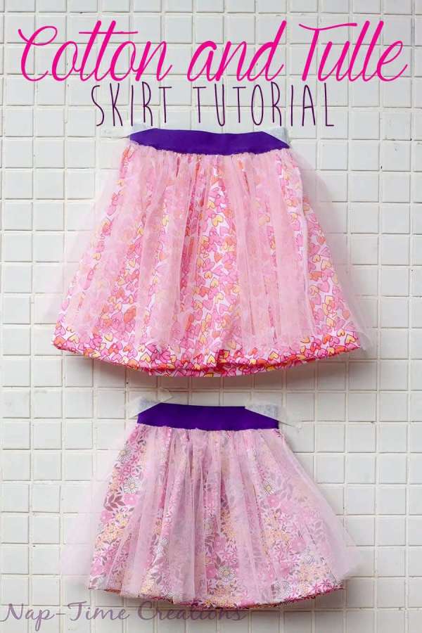 Cotton and Tulle Gathered Skirt Sewing Tutorial