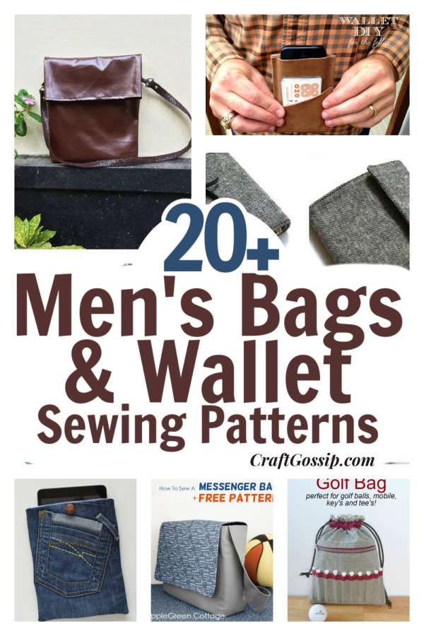 20 Bag And Wallet Patterns For Men – Sewing