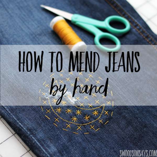 Fix Holes in Jeans with Visible Mending