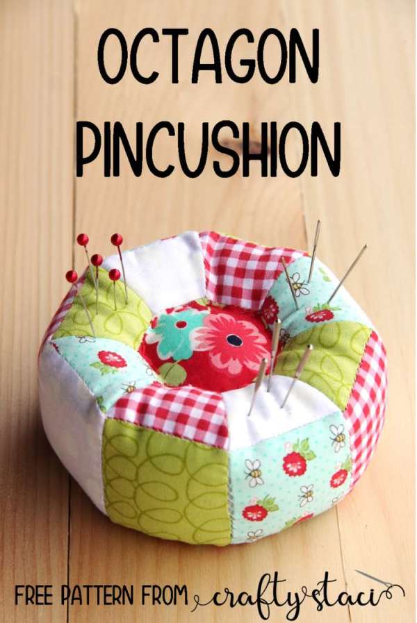 Patchwork Octagon Pincushion Free Sewing Pattern