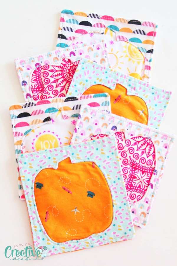 Pumpkin Fall Fabric Coasters Sewing Tutorial