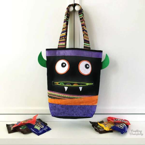 Monster Trick or Treat Bag Free Sewing Pattern