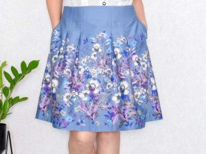 Skirt with Pockets and Kick Pleats