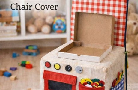DIY Pizza Shop Chair Slipcover (With a No-Sew Option Too)